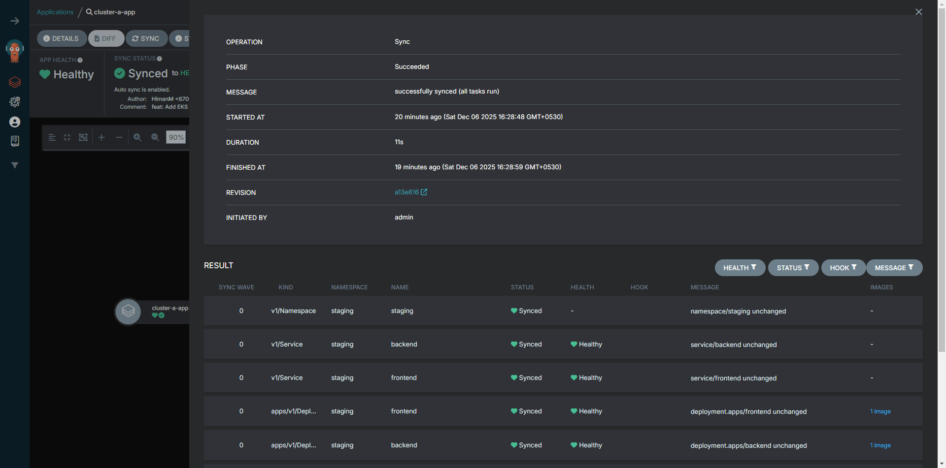 Staging Sync Status